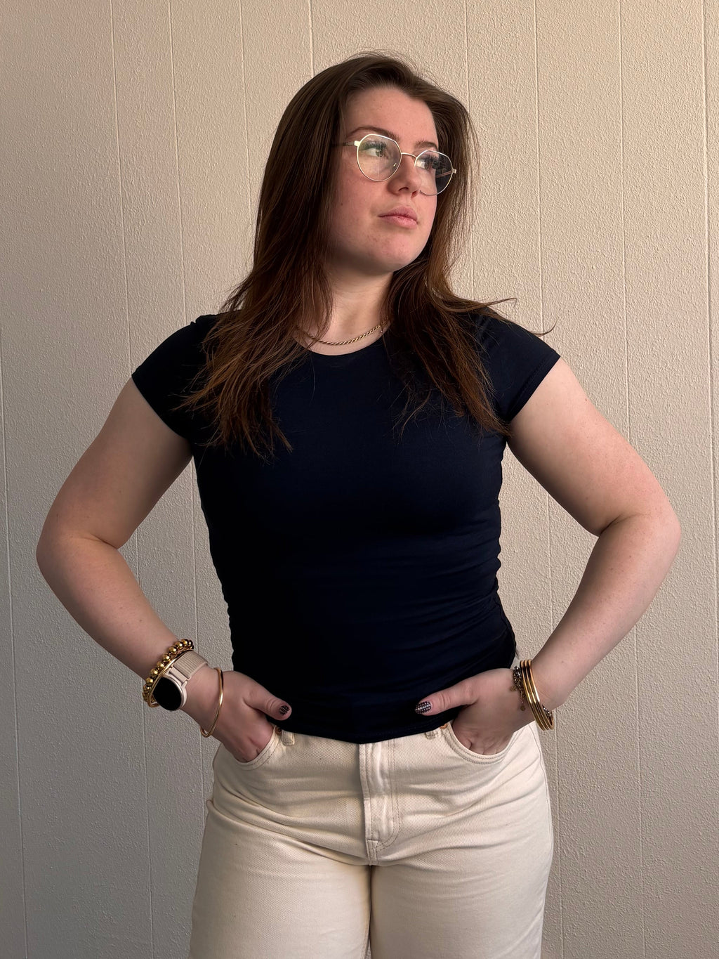 Basic dark blue top
