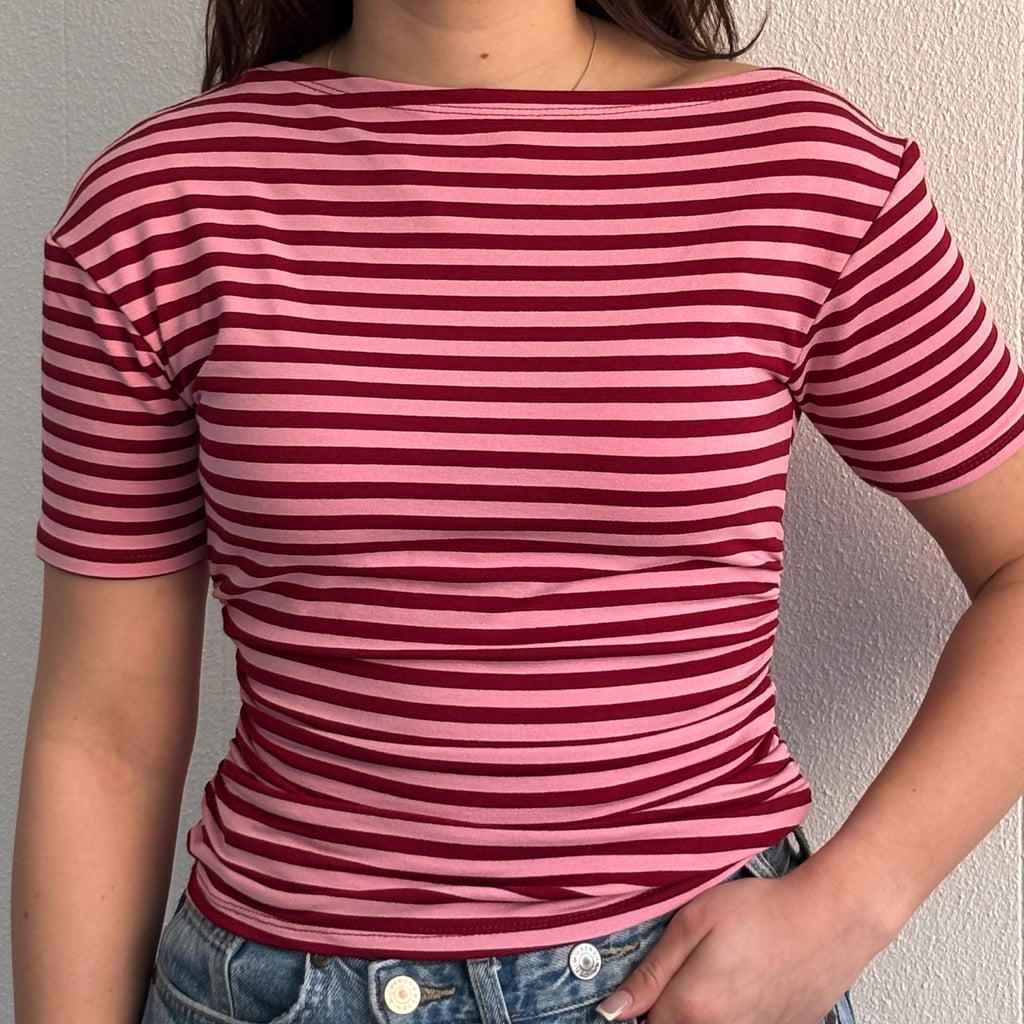 Pink striped top